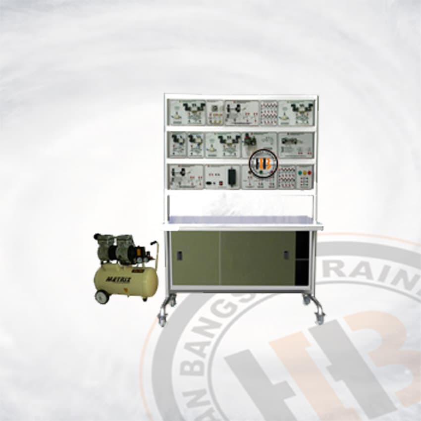 Trainer Elektro Pneumatik Standar Ii (Electro Pneumatics) Model Stand 2 - HB-O002SS2-TM - kategori Mekatronika - HARBA